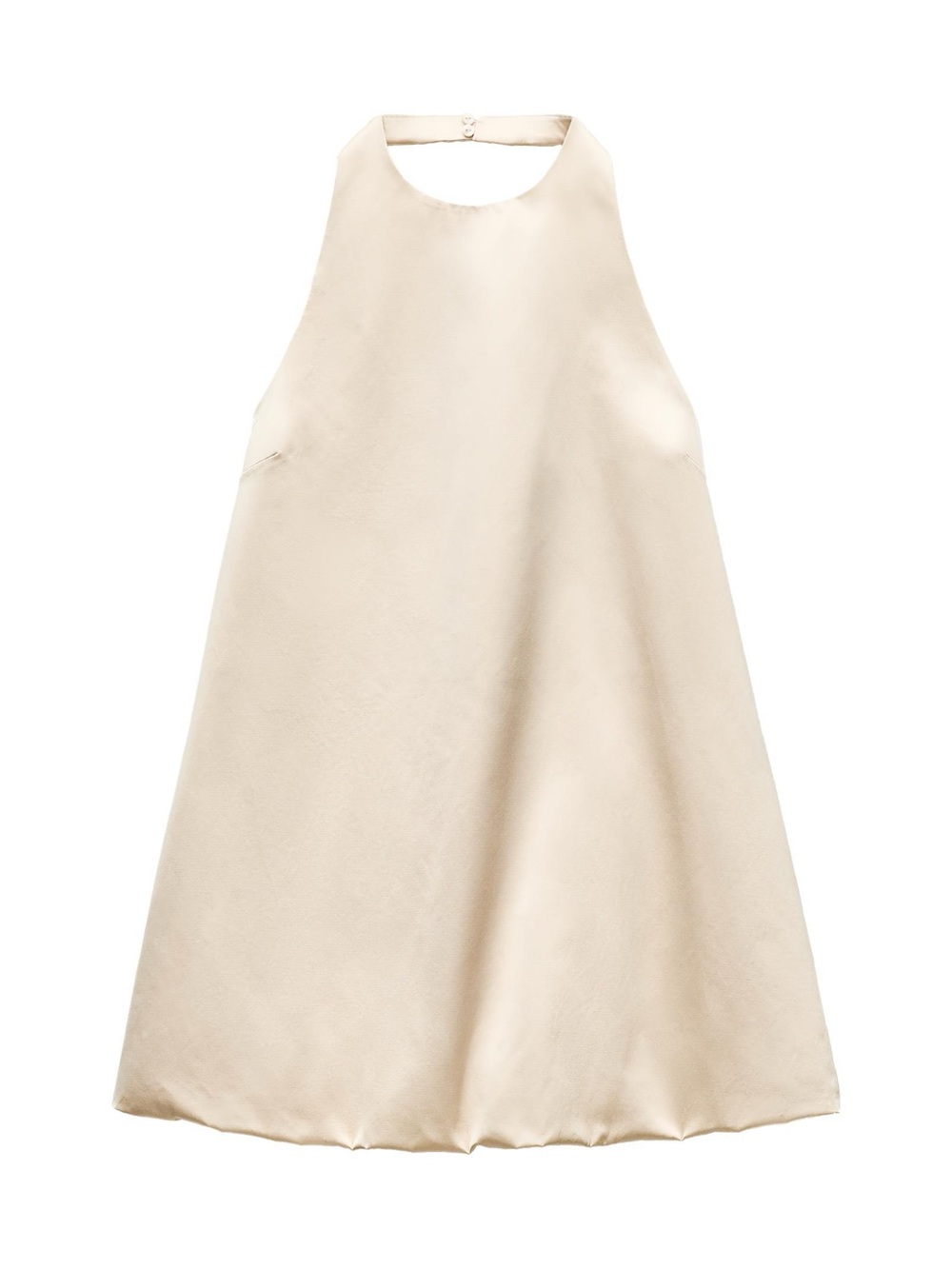 Zara sand halter neck mini dress
